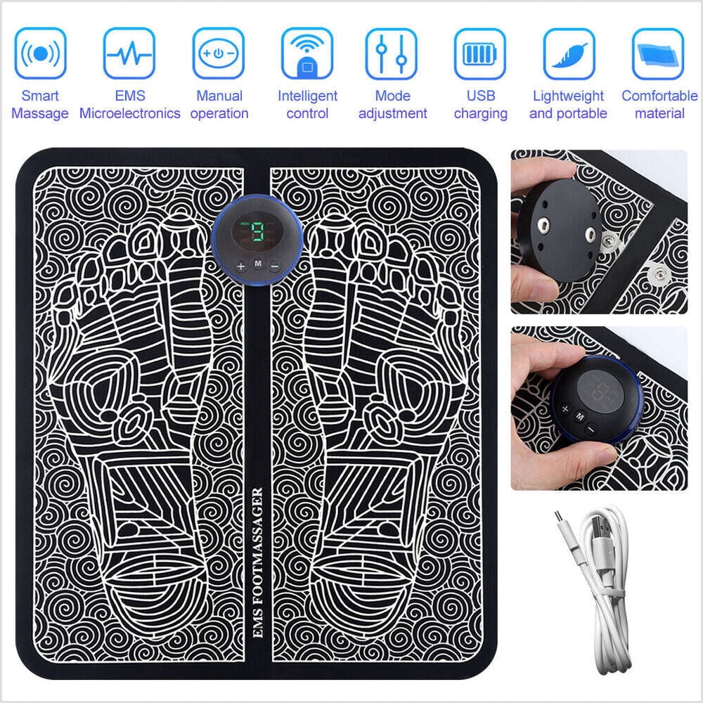 Portable Electric Foot Massager Pad Muscle Stimulator Blood Circulation Mat USA