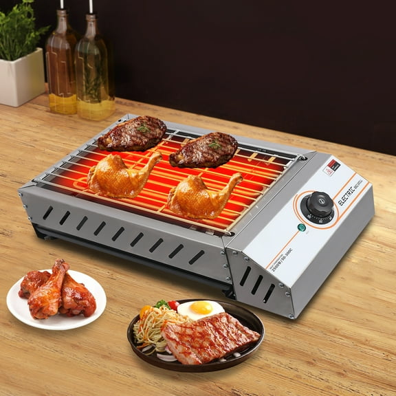 Portable Electric Griddle, 1800W, Temperature Control, 21.3x11x4.7in, Stainless Steel, Perfect for Apartments, RVs & Boats