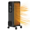 thumbnail image 1 of Portable Electric Heater,Oil Filled Radiator Heater,3-Level Adjust,Tip-over & Overheat Protection,with Wheels & Handle,1200W, 1 of 8