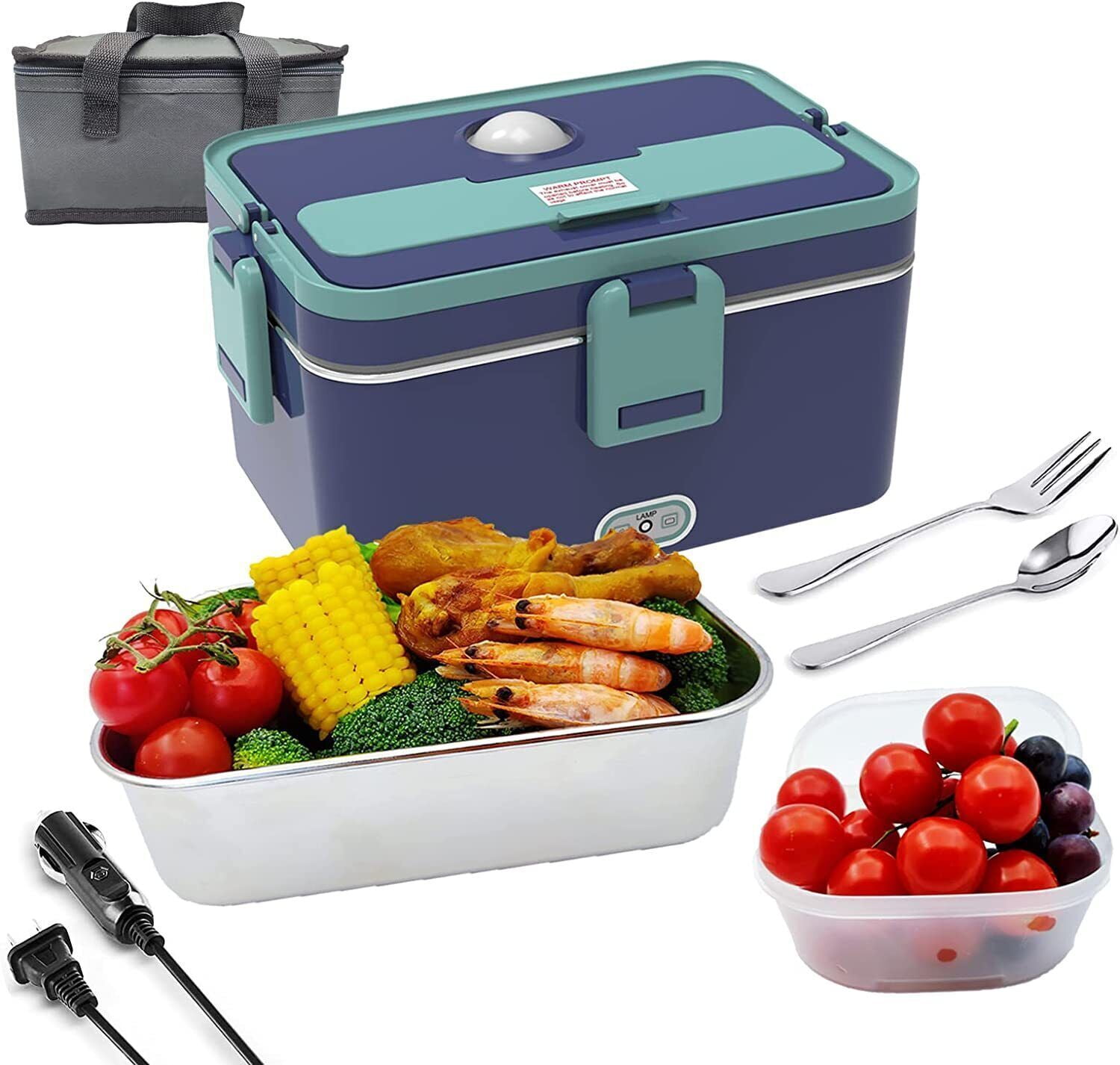 Portable Electric Heating Lunch Box 12V 24V Bento Travel Food Heater