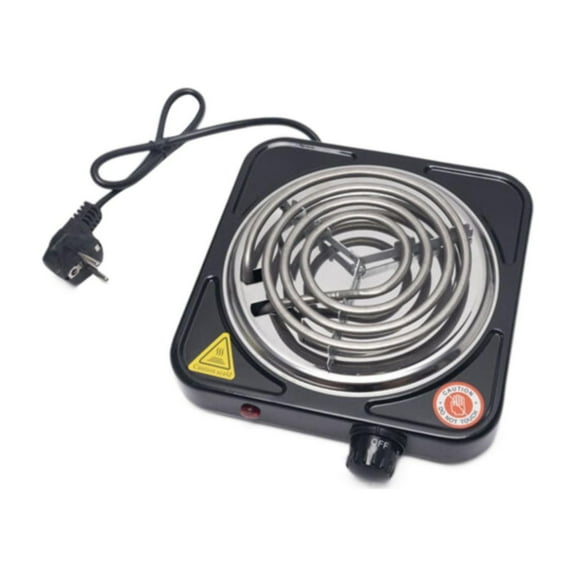 Portable Electric Hot Plate - 1000W Stainless Steel, Adjustable Temperature, Compatible with All Cookware, for Camping/Home Use, Fast Heating, Easy to Clean