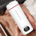 thumbnail image 1 of Portable Electric Kettle(110V), Travel Tea Kettle, Stainless Steel Premiums Liner,6-Speed Temperature Adjustment and LED Display,5Min Boiling Water(500ML/17oz White ), 1 of 6