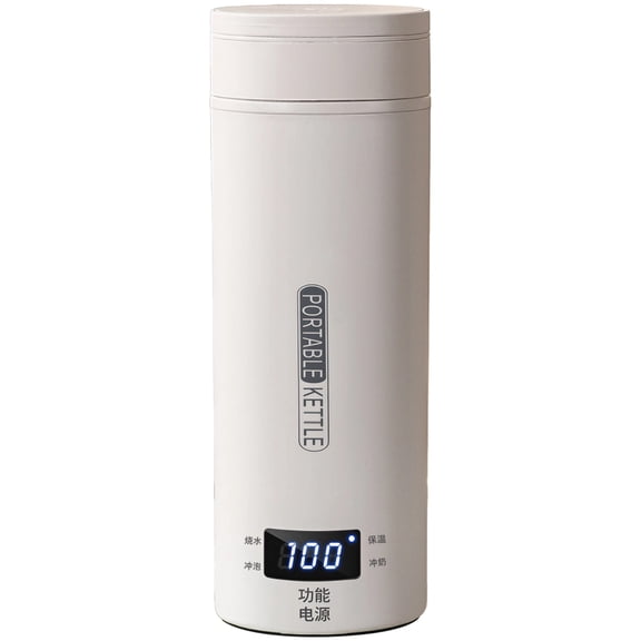 Portable Electric Kettle, Mini Travel Kettle with LCD & 4 Temperature Settings, Small Water Boiler with 304 Steel Interior, 12H Keep Warm, Includes Brush & Descaling Agent,16.9 oz / 0.5mL110V US Plug