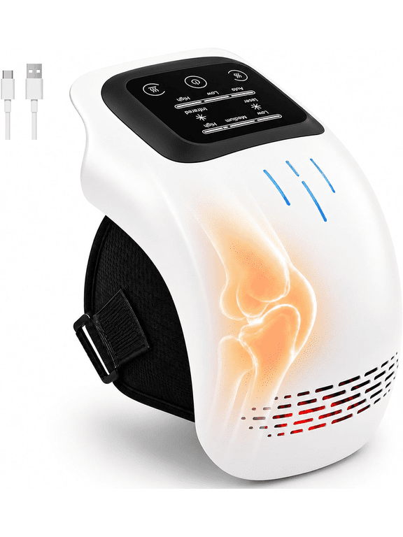 Knee Massager with Heat and Vibration, Cordless Rechargeable for Joint Pain Relief, Perfect Gift for Parents, Elderly