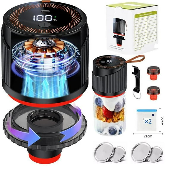 Portable Electric Mason Jar Vacuum Sealer Kit Wide & Regular Mouth Vacuum Sealing Machine for Efficient Food Storage Easy Operation Firm Seal 2025 Latest Model