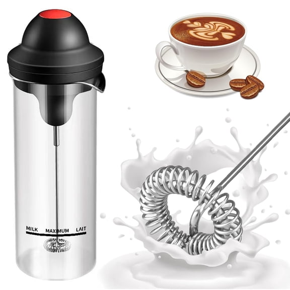 Portable Electric Milk Frother,500ml Electric Milk Frother Cup for Coffee,Steel Stirring Head Electric Coffee Milk Foamer