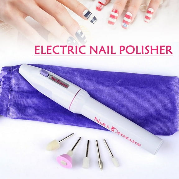 Portable Electric Nail Drill File Machine with Drill Bits Set Cordless Grinder Tools for Acrylic Nails Battery Powered New