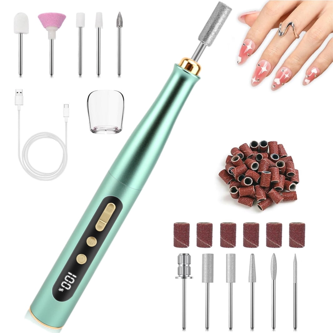Eotvia Portable Electric Nail Drill, Rechargeable, 35000RPM, 11-in-1 ...