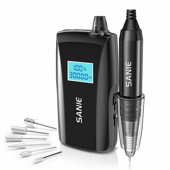 Portable Electric Nail Drill with Nail Lamp 30000 RPM Cordless Rechargeable Nail File Machine