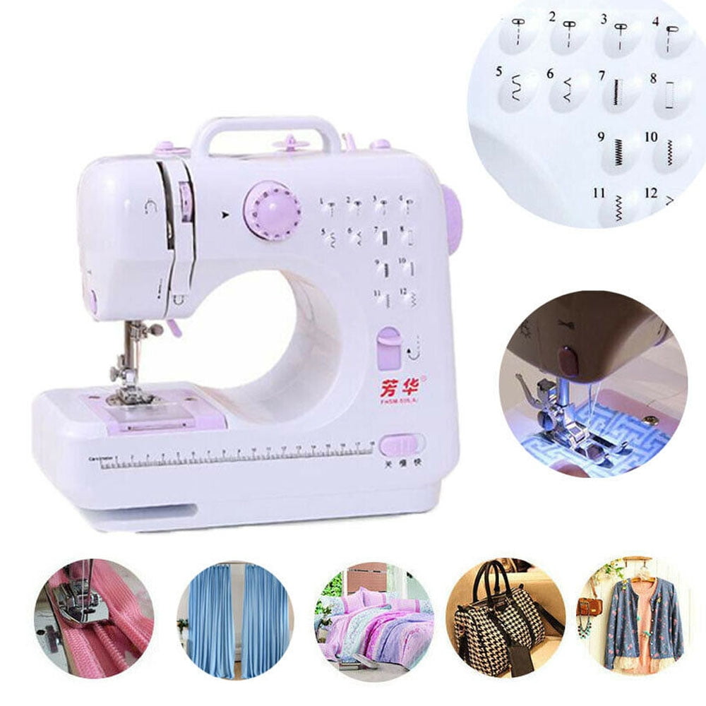 Portable Electric Sewing Machine Double Speed 12 Stitches Household Tailor