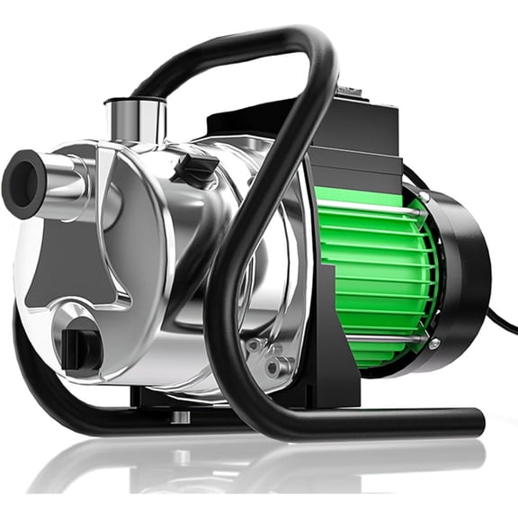 Portable Electric Shallow Well Water Transfer Pump 1.6HP 1600GPH for Garden Booster Sprinkler Irrigation Lawn with Adapters