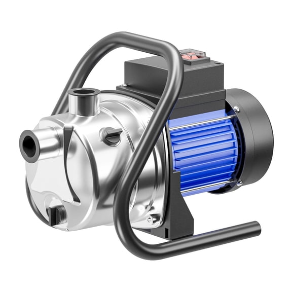 Portable Electric Shallow Well Water Transfer Pump 1.6HP 1600GPH for Garden Booster Sprinkler Irrigation Lawn with Adapters