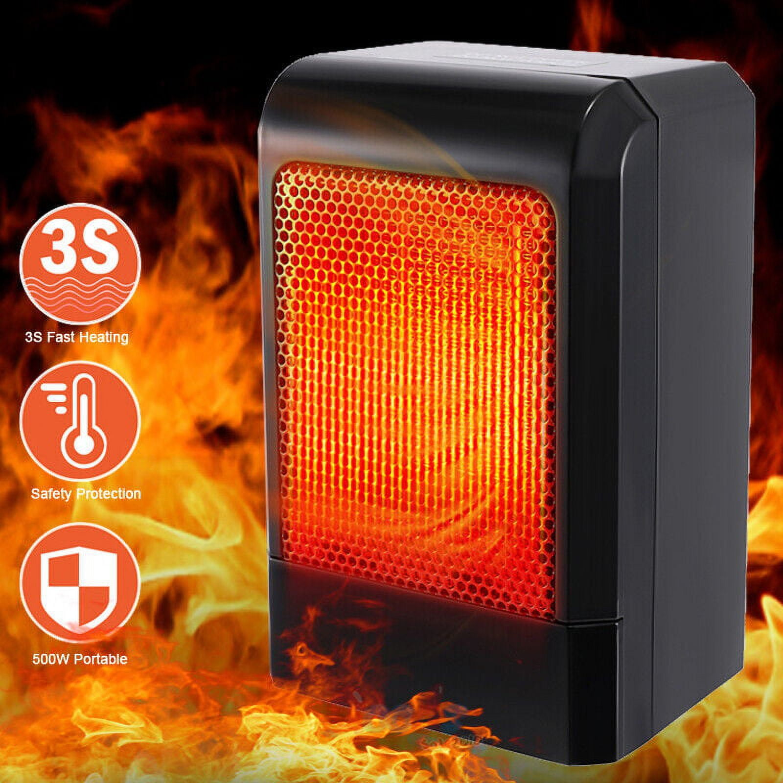Electric Heater For 500 Sq Ft Room Sttoay Black 500W Electric Portable Mini Ceramic Heater for 107 Sq ft