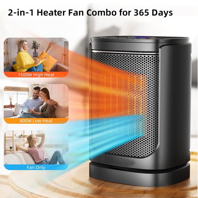 Portable Electric Space Heater , Bathroom Space Heater with Remote, 70