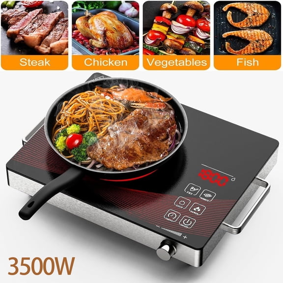 3500W Electric Ceramic Stove,Portable Electric Stove,Countertop Cooktop,Crystal Panel,10 Level Adjus,Infrared Induction Burner,Hot Plate Cooking Furnace,Countertop Cooker Furnace US 110V
