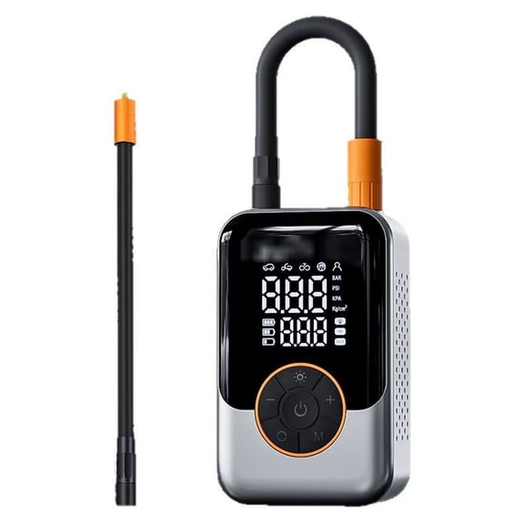 Portable Electric Tire Pump – 150PSI Smart Bike Pump with Digital Gauge, Auto Shut-Off, USB-C Rechargeable Air Compressor for Car, E-Bike, Bicycle, Motorcycle, Balls – Cordless & Compact