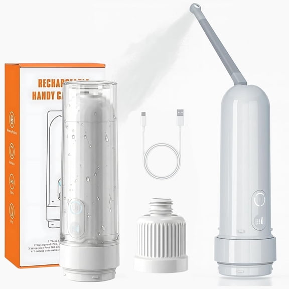 - Portable Electric Travel Bidet, 3 Modes, USB-C Rechargeable, 180ml Tank & Bottle Adapter, IPX7 Handheld Bidet for Women & Men, , & Camping