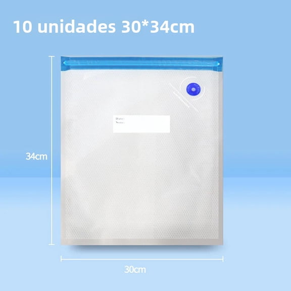 Portable Electric Vacuum Pump for Food Sealing with Reusable Zippers and BPA-Free Packaging Bags 10pcs 30x34cm