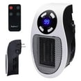 thumbnail image 1 of Portable Electric Wall Heater 450W, Remote Control, Adjustable Thermostat, Precise Temperature Setting, Safe for Small Rooms, White, 1 of 6