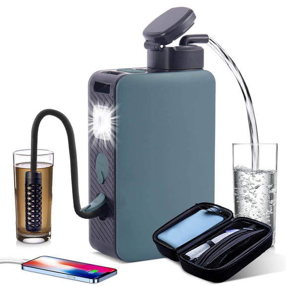 Portable Electric Water Filter - Outdoor Camping Water Purifier for Hiking, Camping, Survival, Travel and Emergency