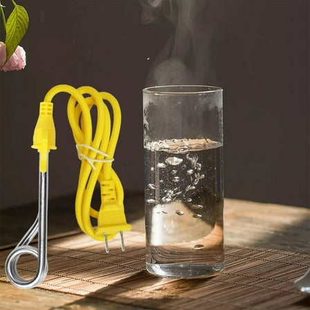 Portable Electricity Heating Rod Stainless Steel Immersion Water Heater 600W Fast Heating Rod Suitable for Cups Mugs and Small Containers