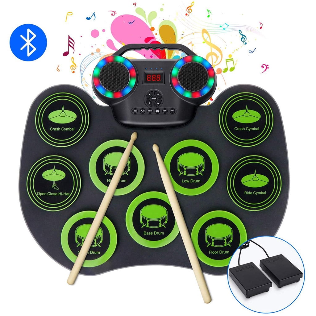 Portable Electronic Drum Flashlight Bluetooth Drum Kit with Lithium Battery, Musical Instrument