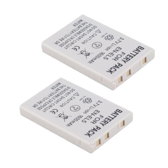 Portable Electronics Camera Lithium Ion Batteries, 2 Pack EN EL5 Universal Safe Replacement Camera Battery Rechargeable 1600mAh for P500 for P5100 for P100