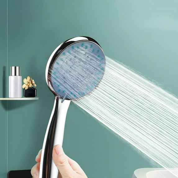 Portable Electroplated Three-Function Shower Head, Household Spray Massage Shower Head, Bathroom High Temperature Resistance, ABS Material, Lightweight