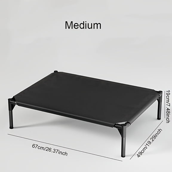 Portable Elevated Cooling Dog Bed with Breathable Mesh & Durable Iron Frame – Stylish Comfort for Small to Medium Dogs, Ideal for Indoor and Outdoor Use, White Fluffy Design