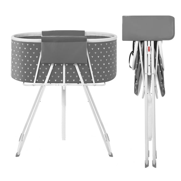 Portable Elevated Dog Bathtub, Foldable Pet Shower Station for Small and Medium Dogs, Grey