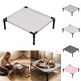 thumbnail image 1 of Portable Elevated Dog Cat Bed, Cooling Raised Pet Cot with Non‑Slip Feet, Heavy‑Duty Washable Mesh Pet Bed, Indoor Home & Outdoor Camping Garden Pet Hammock, Quick Setup A01#Light Gray, 1 of 9
