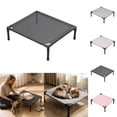 thumbnail image 1 of Portable Elevated Dog Cat Bed, Cooling Raised Pet Cot with Non‑Slip Feet, Heavy‑Duty Washable Mesh Pet Bed, Indoor Home & Outdoor Camping Garden Pet Hammock, Quick Setup A01#Black, 1 of 9