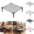 thumbnail image 1 of Portable Elevated Dog Cat Bed, Cooling Raised Pet Cot with Non‑Slip Feet, Heavy‑Duty Washable Mesh Pet Bed, Indoor Home & Outdoor Camping Garden Pet Hammock, Quick Setup A01#Gray, 1 of 9
