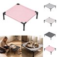 thumbnail image 1 of Portable Elevated Dog Cat Bed, Cooling Raised Pet Cot with Non‑Slip Feet, Heavy‑Duty Washable Mesh Pet Bed, Indoor Home & Outdoor Camping Garden Pet Hammock, Quick Setup A01#Pink, 1 of 9