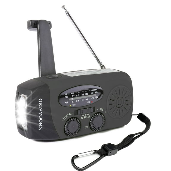 Portable Emergency Radio, Solar Radio Hand Crank Powered Radio AM/FM/NOAA Weather Radio, SOS Alarm USB Type C Phone Charger, Bright LED Flashlight for Household and Outdoor Camping, Activies