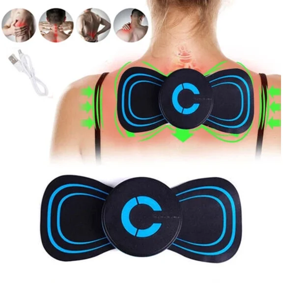 Portable Ems Mini Electric Neck Back Massager Cervical Massage Patch Stimulator
