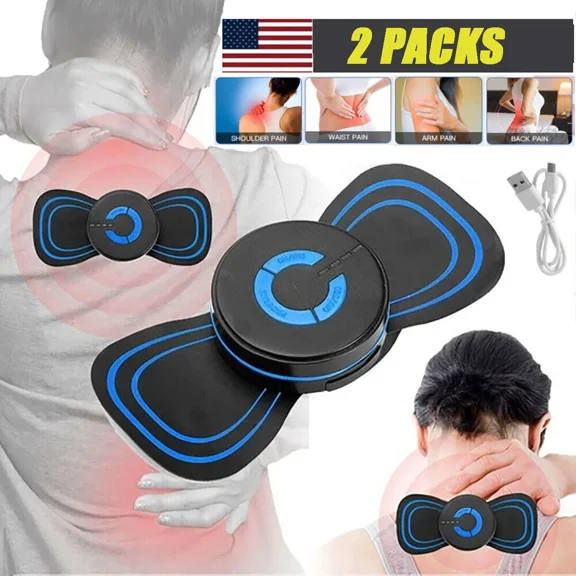 Portable Ems Mini Electric Neck Back Massager Cervical Massage Patch Stimulator