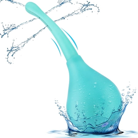 Portable Enema Douche for Men Women, 5.75 Oz Silicone Enema Bulb with Anti Backflow Design and 5-Opening Spray Tip for Feminine and Personal Cleansing