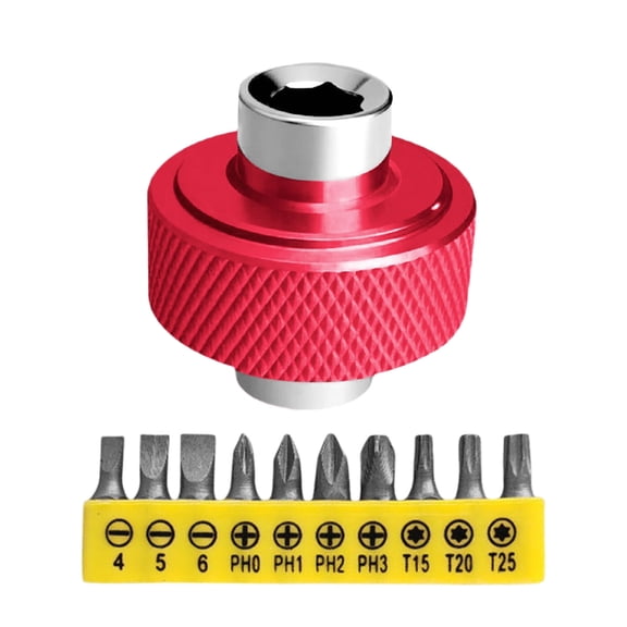 Portable Ergonomic Miniature Ratcheting Wrench Tool With Quick Changes Yellow Bits Durability Carbon Steel Construction