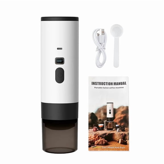Portable Espresso Coffee Machine - Wireless, Electric for Car, Home & Camping, Compatible with Capsule & Powder