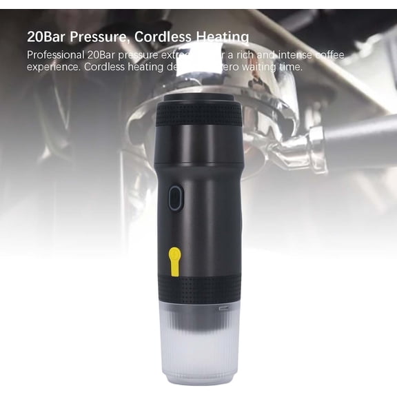 Portable Espresso Machines, Electric Espresso Maker with Self-Heating, USB-C & Car Charger, 20 Bar Mini Coffee Maker With NS Capsule & Ground Coffee for Camping, Hiking, Travel, Office, Silver