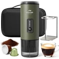 thumbnail image 1 of Portable Espresso Maker, 3 in 1 Coffee Maker Set with Carrying Bag and Coffee Stand, Coffee Machine Works with Ground Coffee & Capsule Pod, Self-Heating Brewer with USB-C for Travel, Hiking, Office, 1 of 8