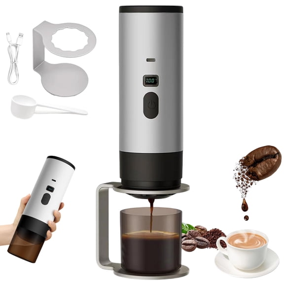 Portable Espresso Maker, 3-in-1 Coffee Machine with 15 Bar Self-Heating & LED Display, Perfect for Travel, Camping, RV & Office