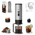 thumbnail image 1 of Portable Espresso Maker, 3-in-1 Coffee Maker, 15 Bar Portable Espresso Maker with LED Display and USB, Travel Coffee Maker Self-Heating, Compatible with Ground Coffee & Capsules, 1 of 8
