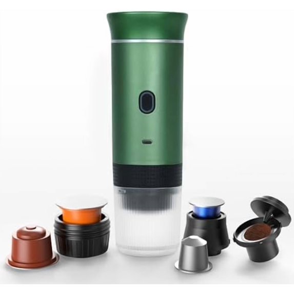 Portable Espresso Maker, Electric Espresso Machine, Travel Coffee Maker for Camping, Portable Coffee Maker USB Rechargeable, Coffee Machine Cold-brewing & Heating Coffee Machine Green