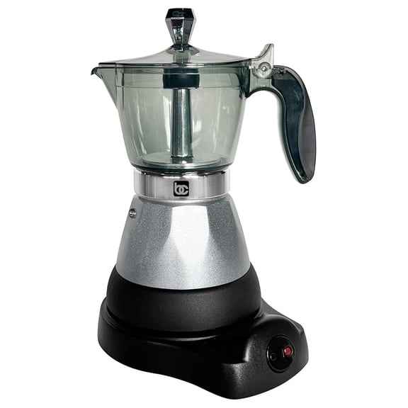Portable Espresso Maker, Silver Cafetera - 1-3 Cups Electric Coffee Machine for Home, Travel, RV - Fast Brewing, Automatic Shut-Off