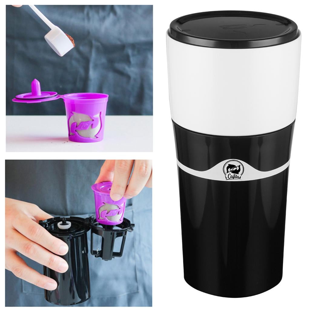 Coastacloud Portable Espresso Maker, Electric Travel Coffee Machine  Non-Heating Version Compatible with K Cup Capsules & Ground Coffee for  Office
