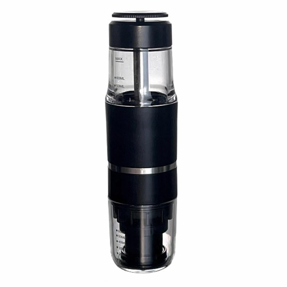 Portable Espresso Maker for Travel & Camping 18 Bar Manual Coffee Machine Ground Coffee & Pods Small Hand Press Espresso C-offee Maker for Office, Hiking, RV - Black