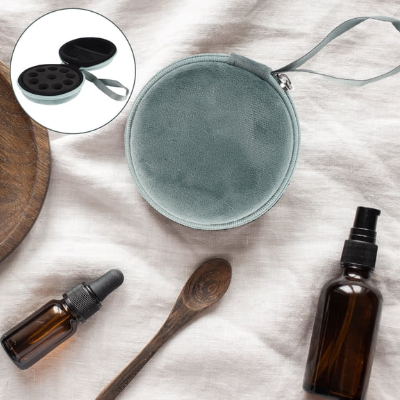 PENIKOKO Essential Oil Pouch Green Portable Design For Essential Oils Travel 1 Set 3.9x3.9x1.8in