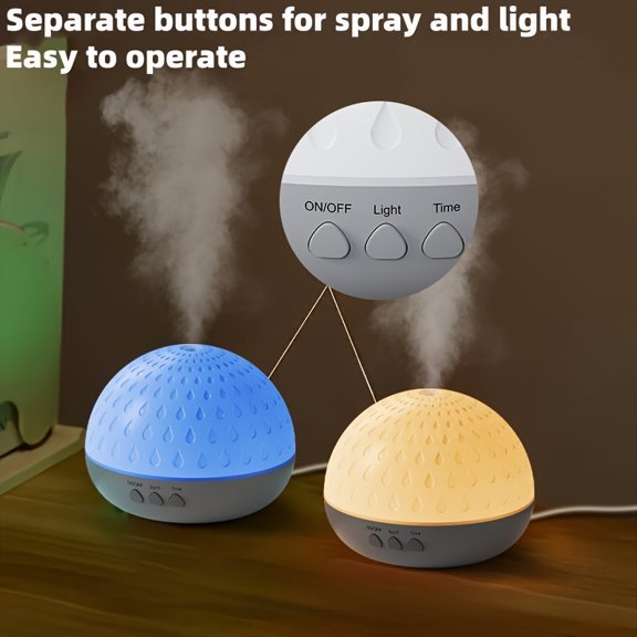 Portable Essential Oil Diffuser & Cool Mist Humidifier - Color-Changing LED Night Light, Quiet Operation, Timer & Auto Shut-Off for Bedroom,Office, Dorm, Ideal Home Decor Gift, Relaxing Aroma Therapy
